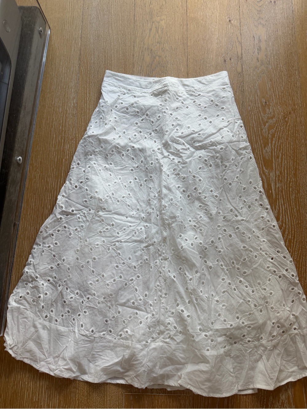 Commense White Eyelet Maxi Skirt